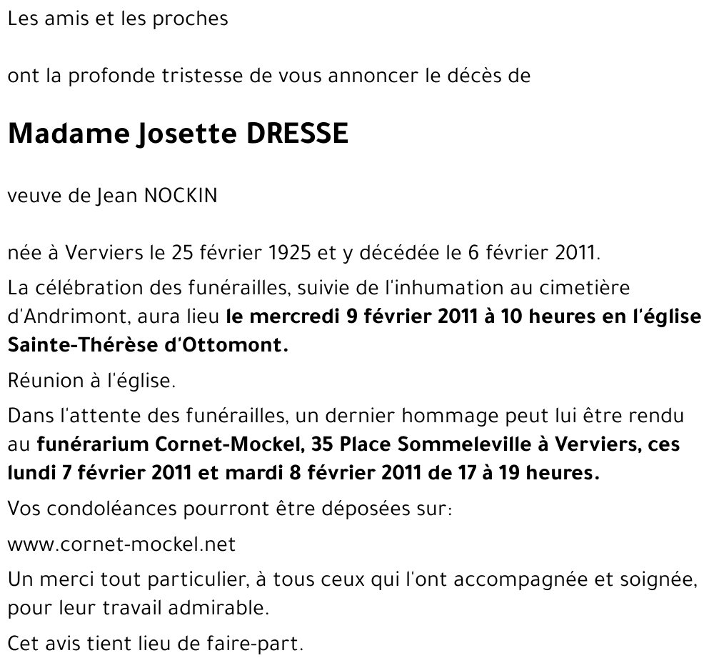 Marie-José DRESSE