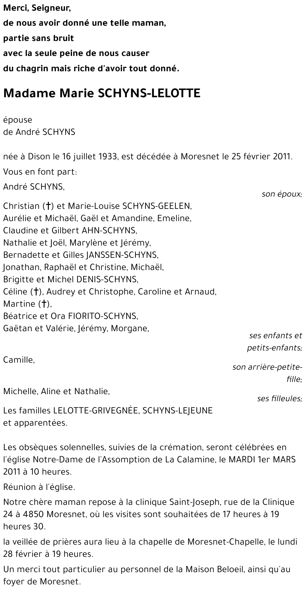 Marie SCHYNS-LELOTTE