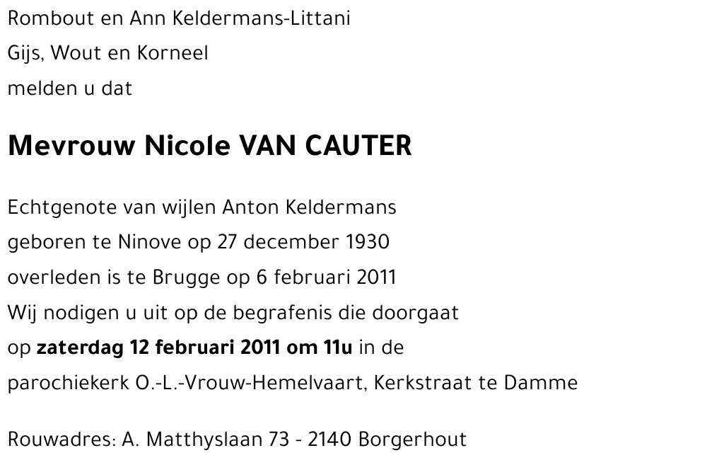 Nicole VAN CAUTER