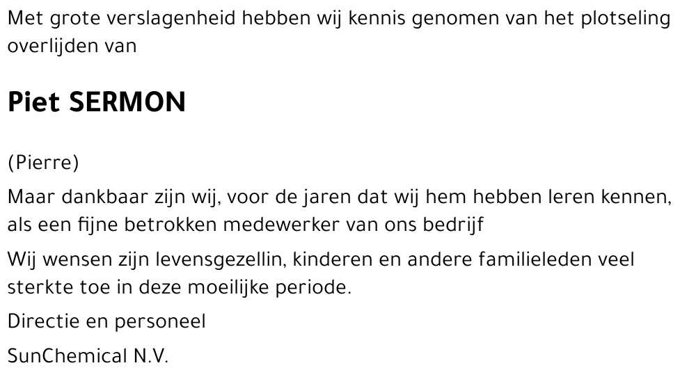 Piet SERMON