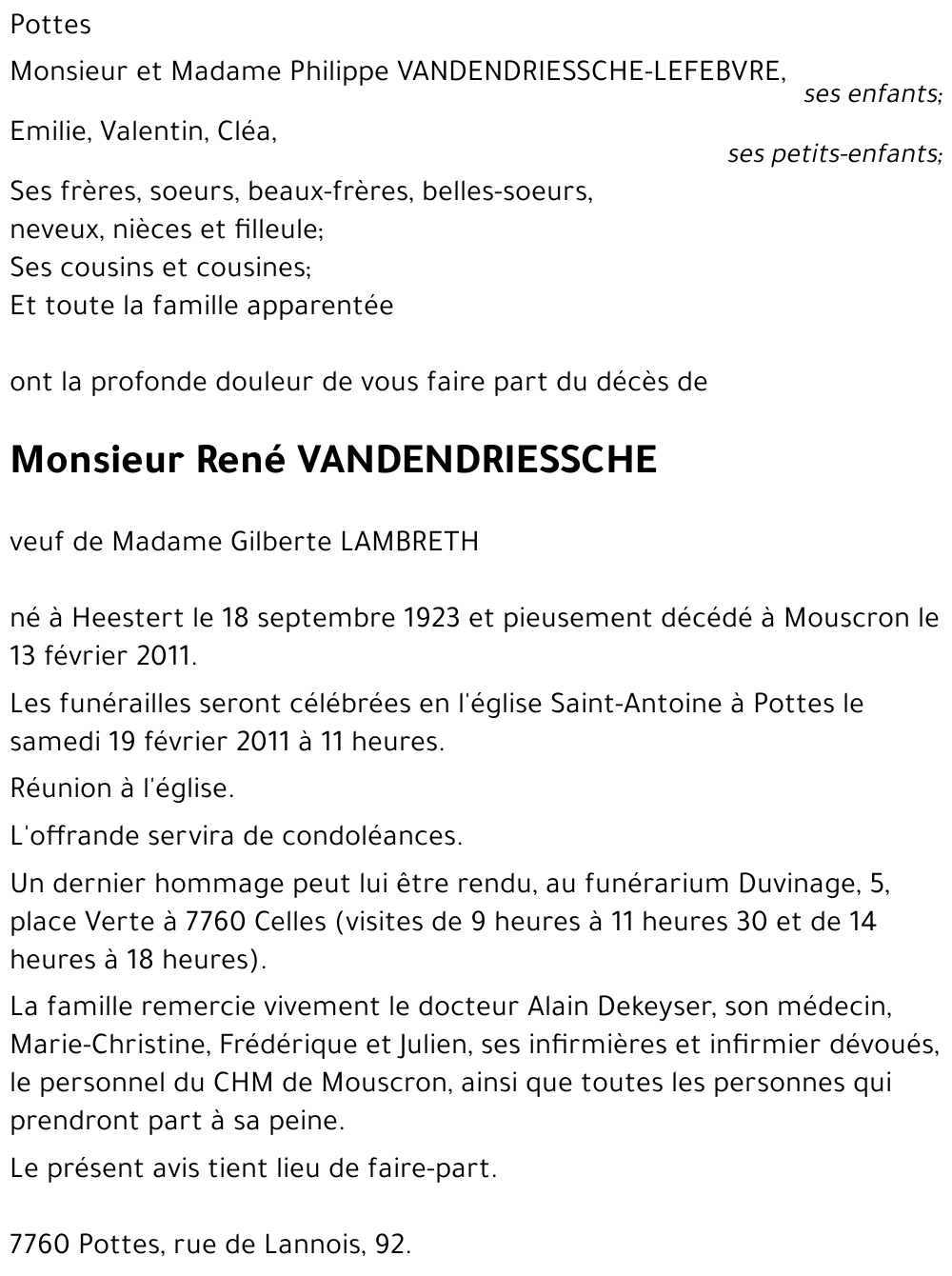 René VANDENDRIESSCHE