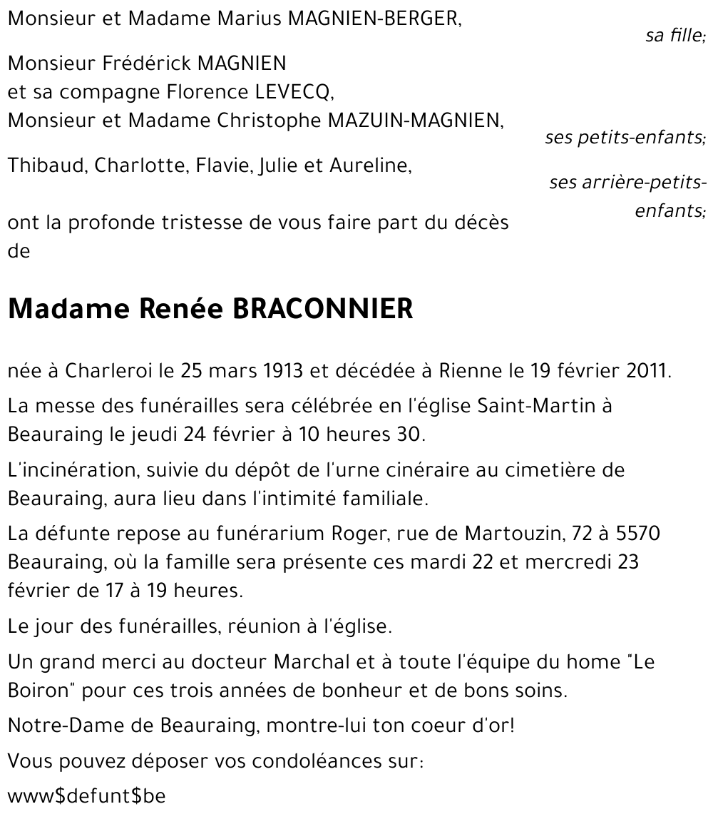 Renée BRACONNIER