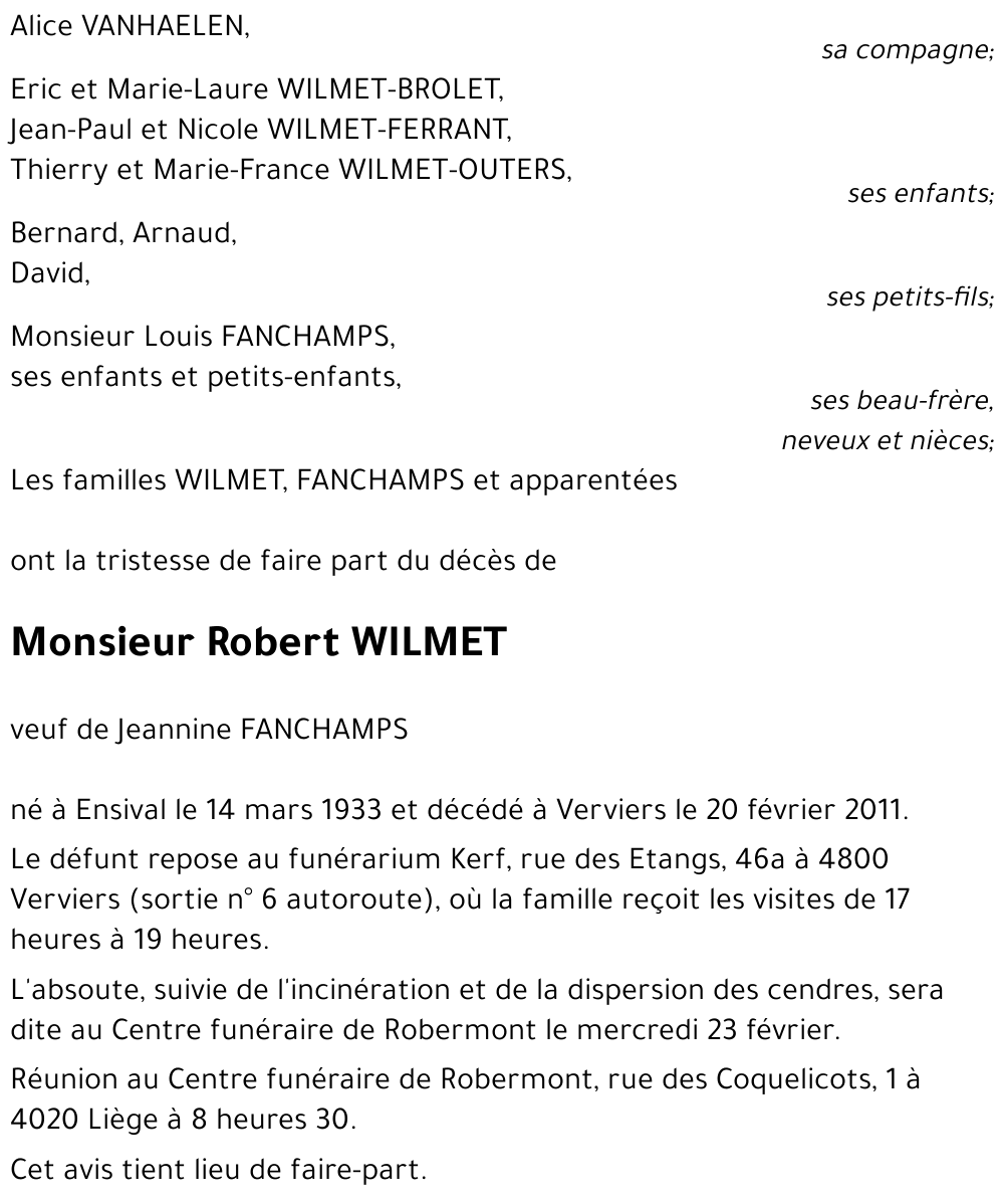 Robert WILMET