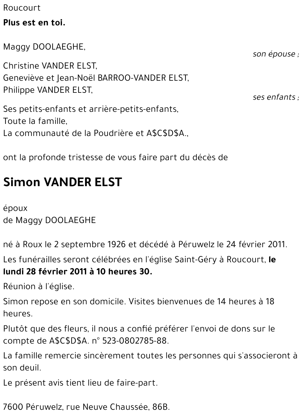 Simon VANDER ELST