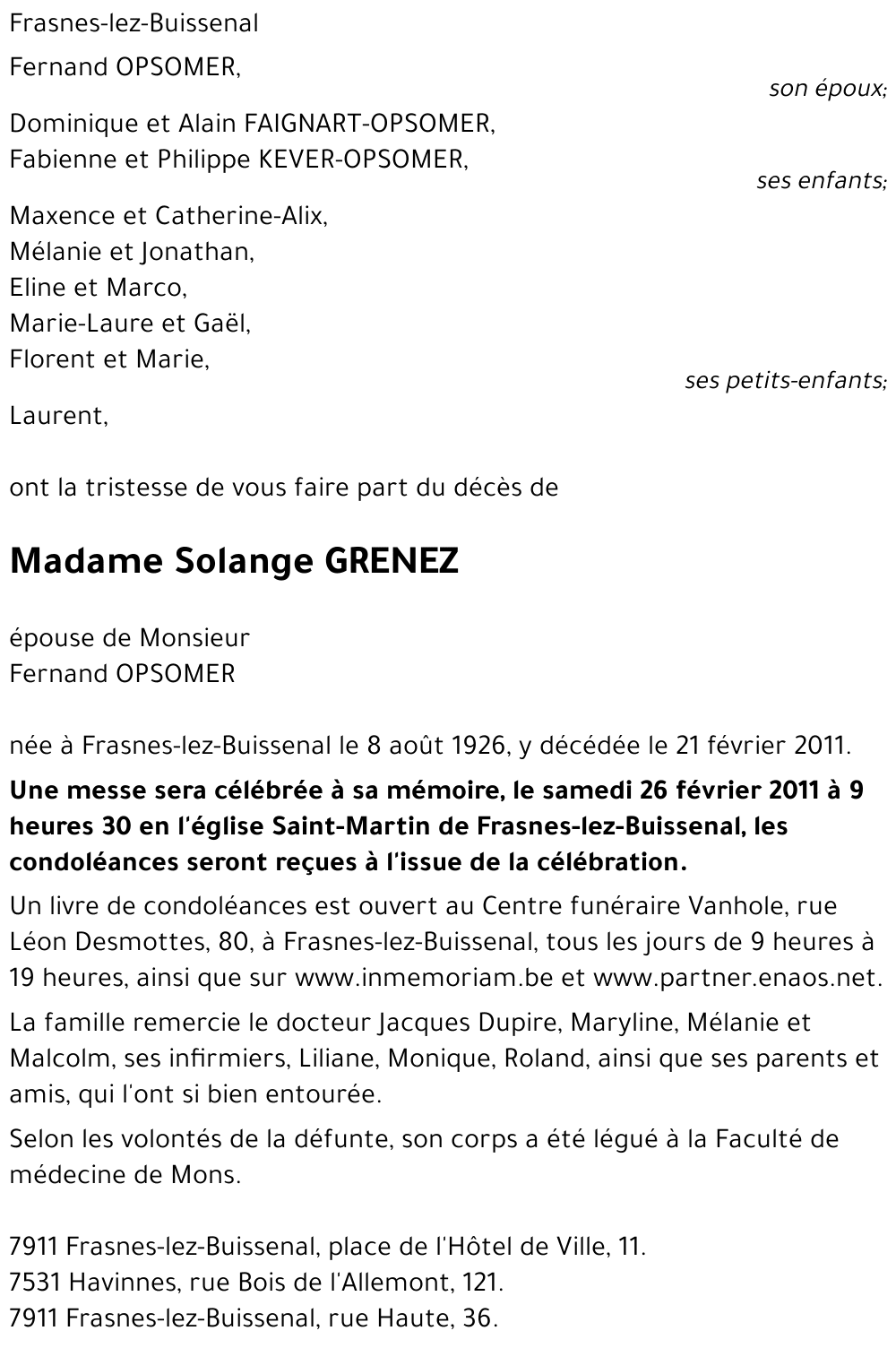 Solange GRENEZ