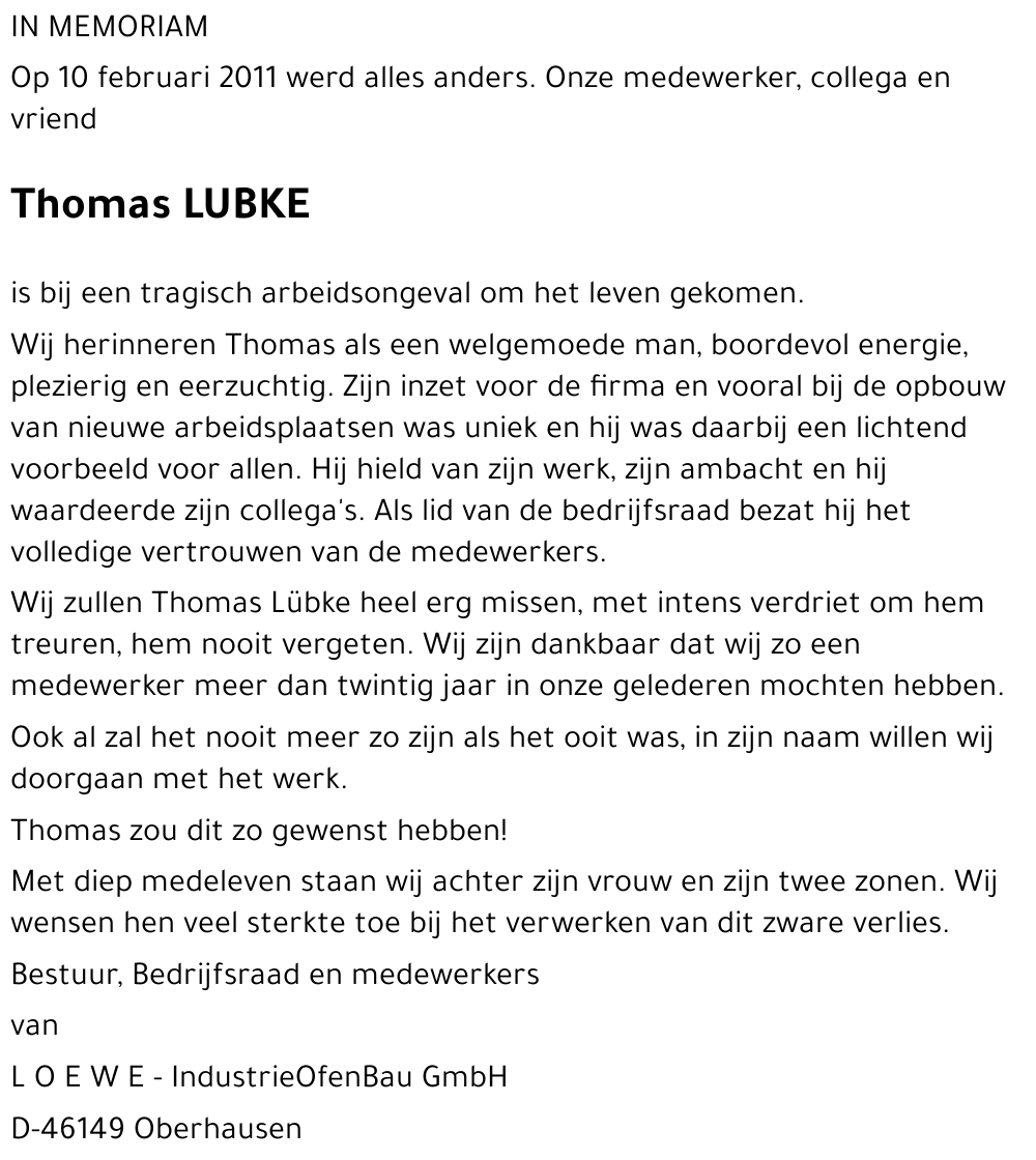 Thomas LUBKE