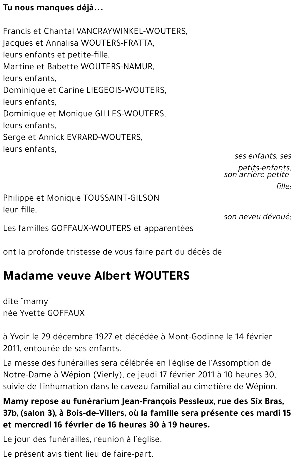 Yvette GOFFAUX