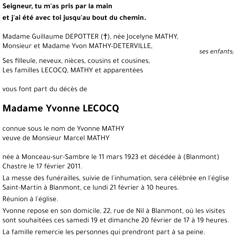 Yvonne LECOCQ