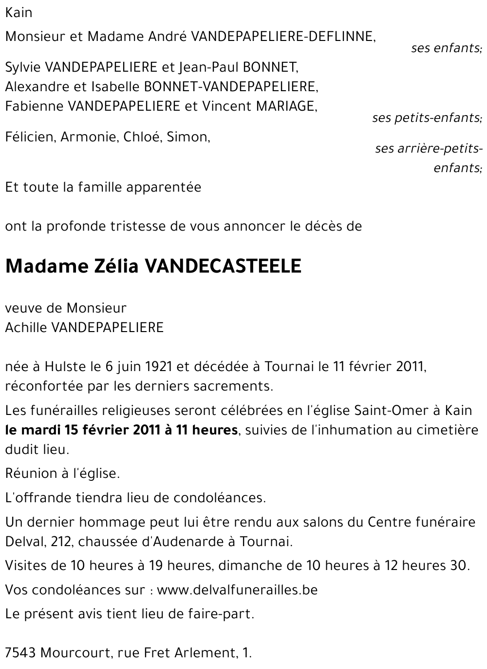 Zélia VANDECASTEELE