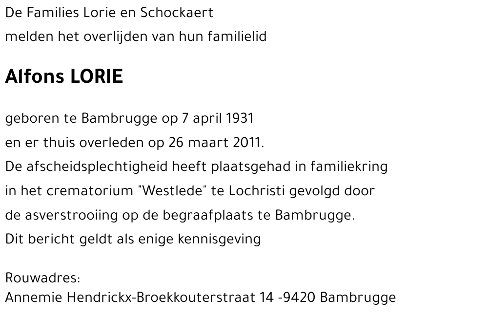 Alfons LORIE