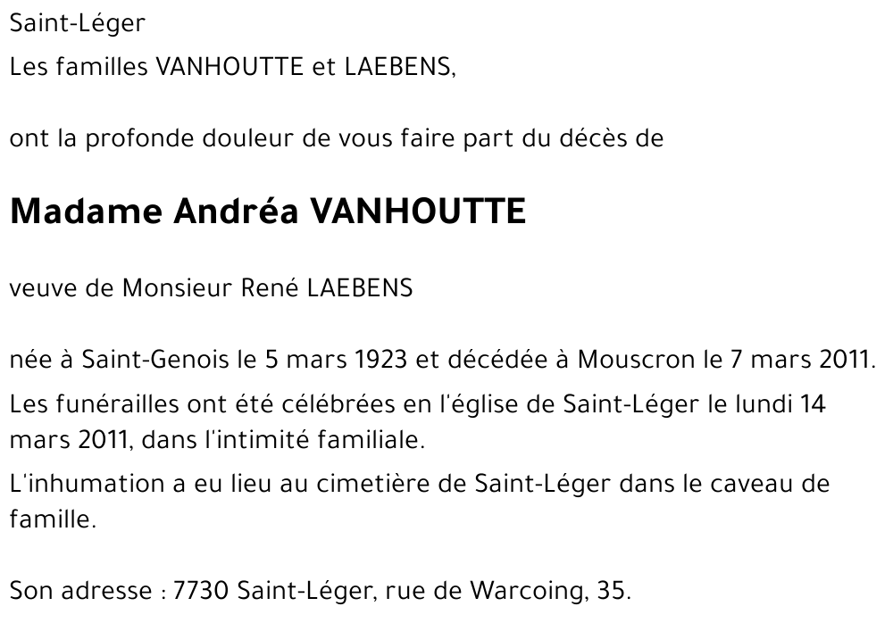 Andréa VANHOUTTE