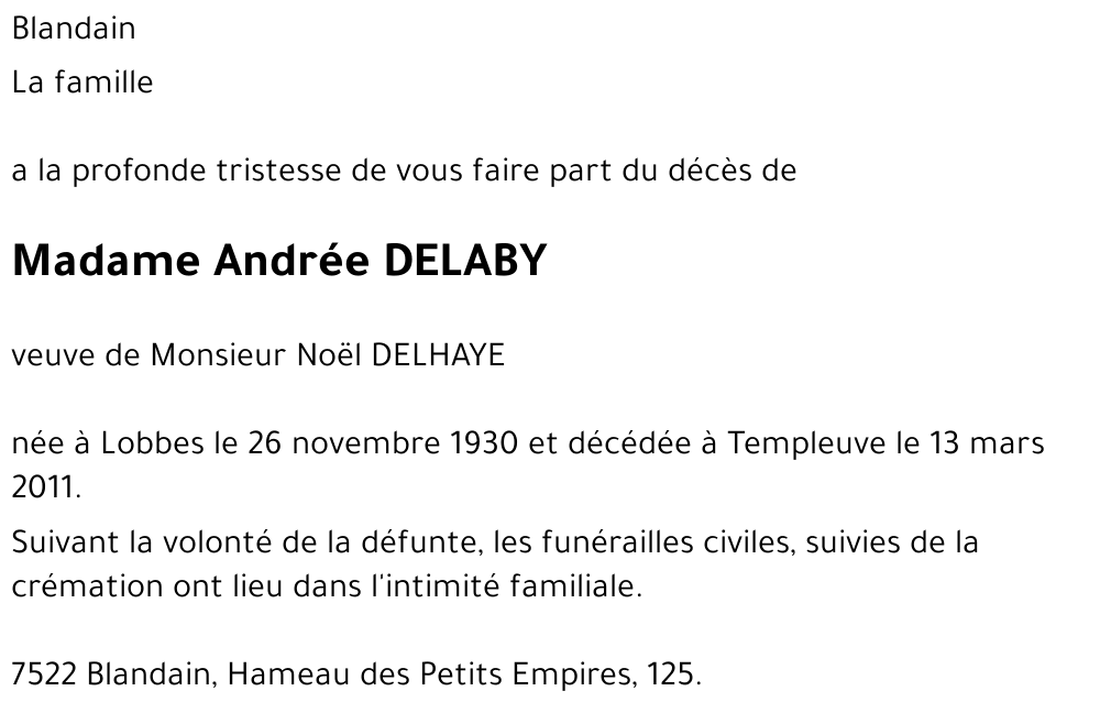 Andrée DELABY