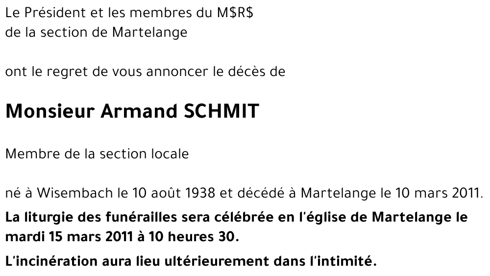 Armand SCHMIT