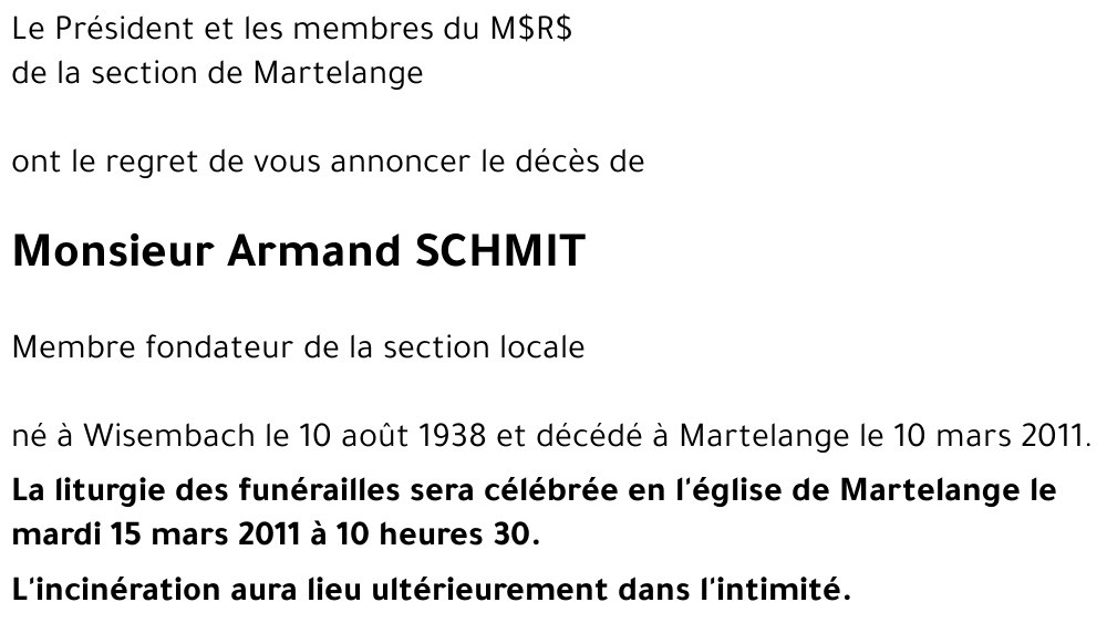 Armand SCHMIT