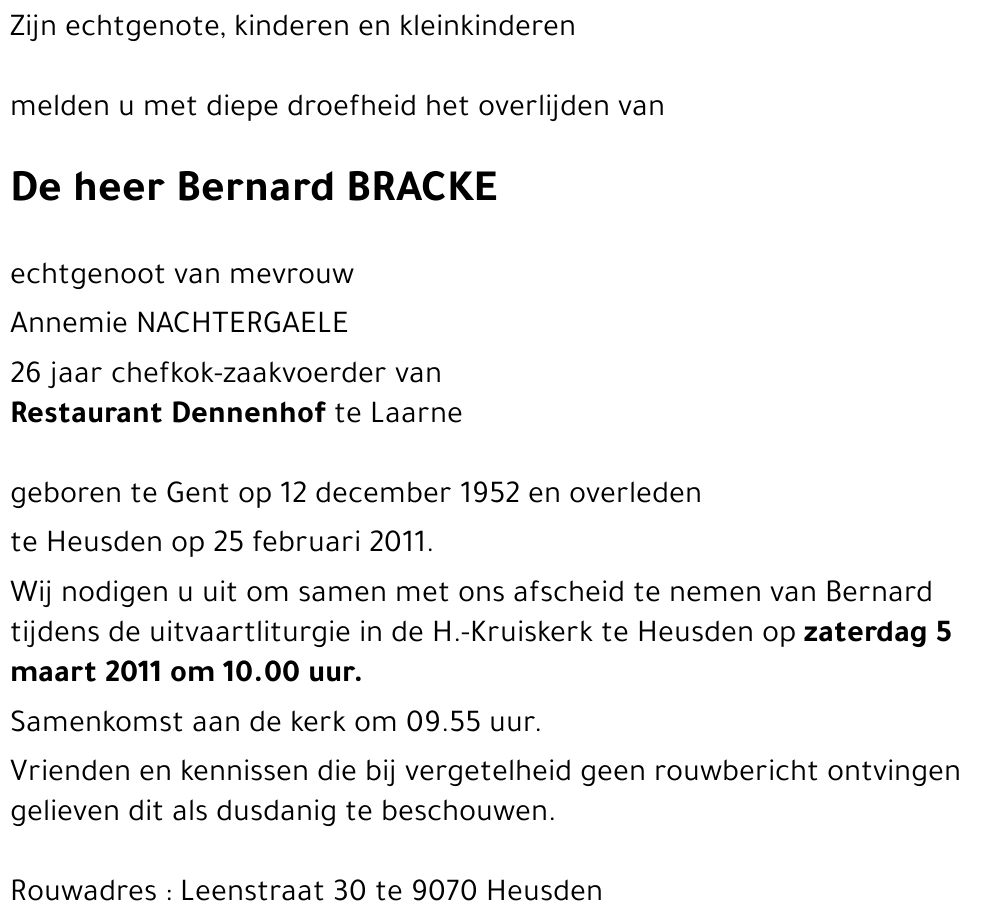 Bernard BRACKE