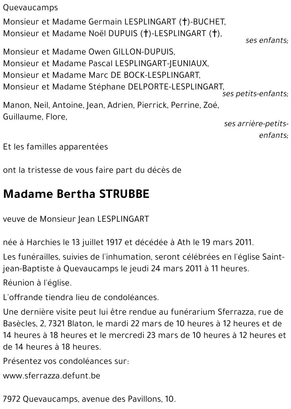 Bertha STRUBBE