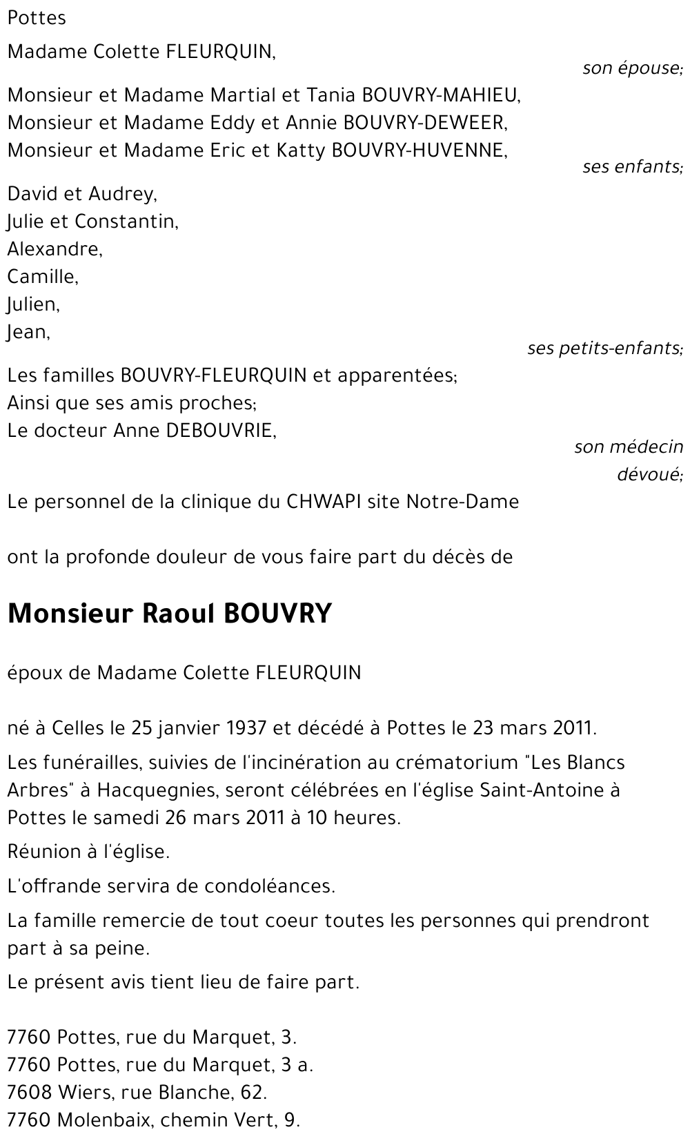 BOUVRY Raoul