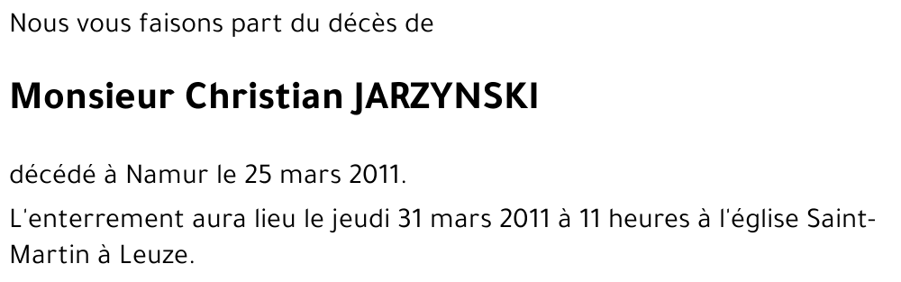 Christian JARZYNSKI