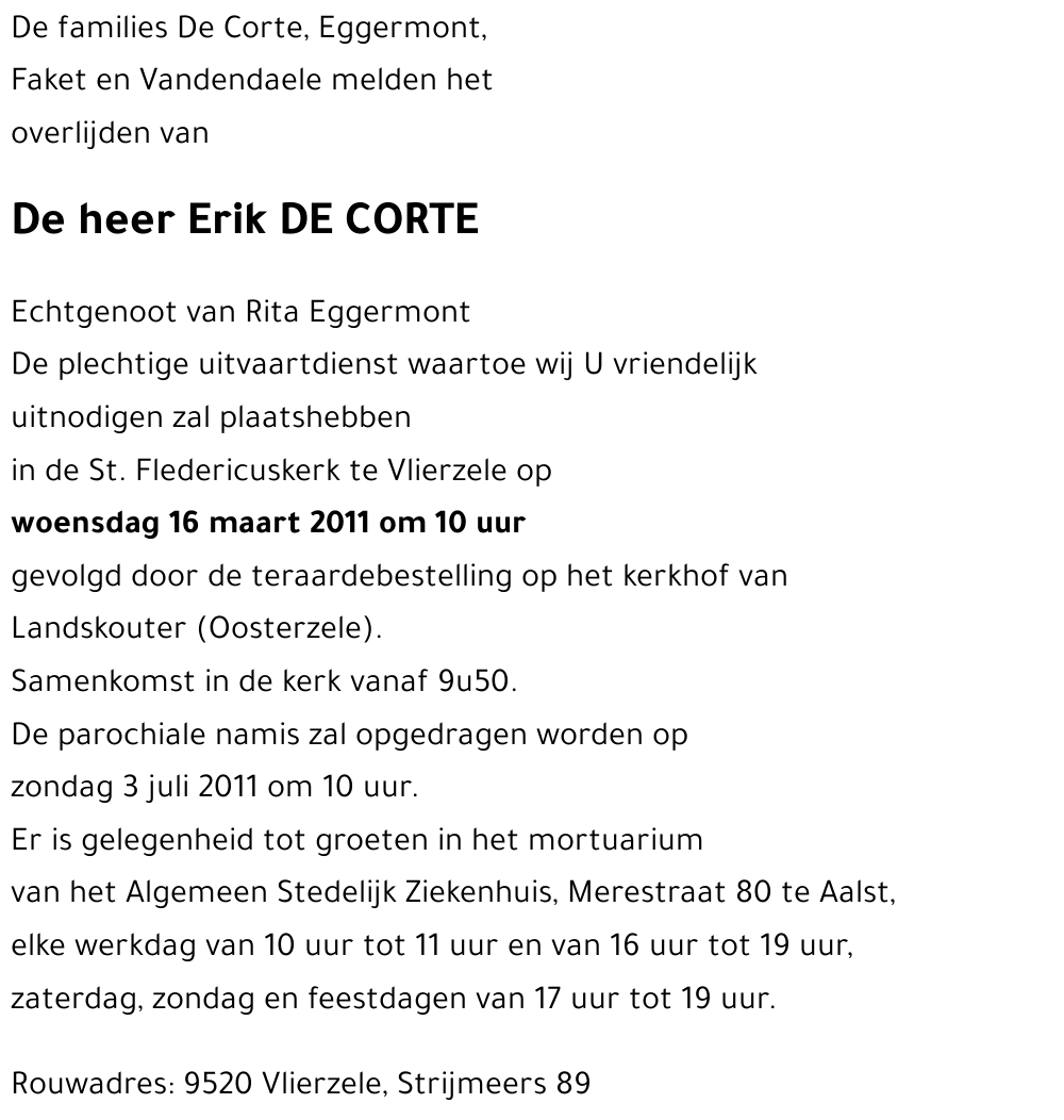 Erik DE CORTE