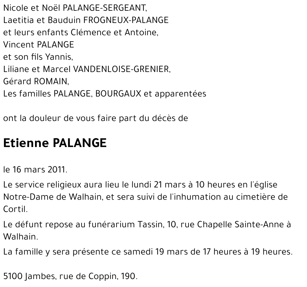 Etienne PALANGE