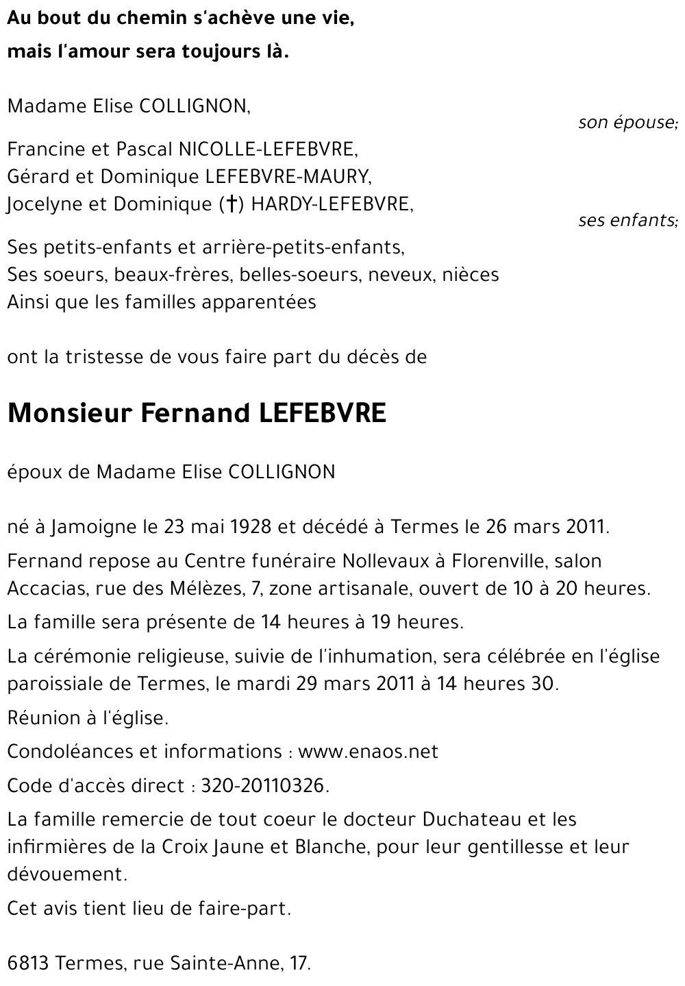 Fernand LEFEBVRE