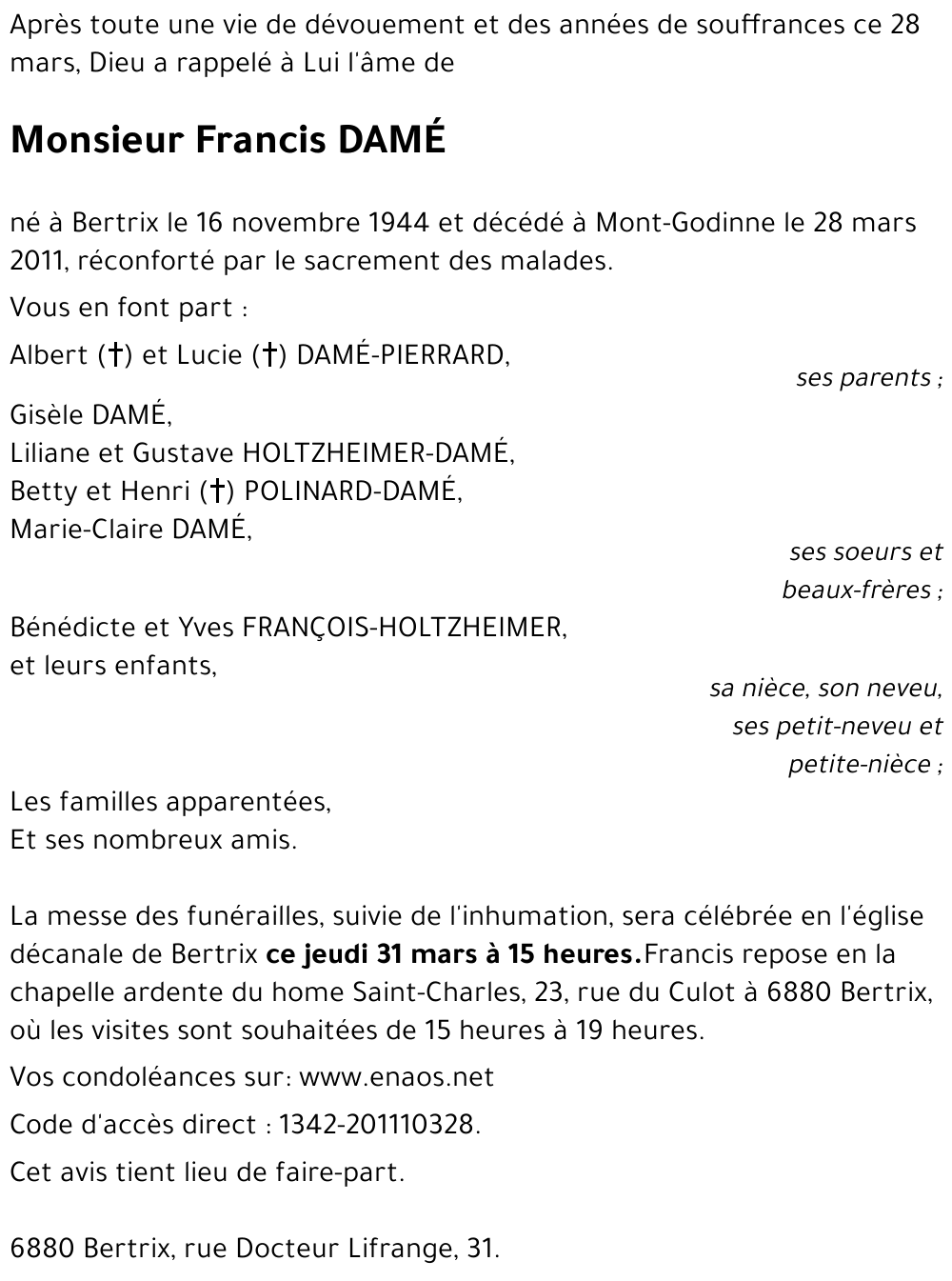 Francis DAMÉ