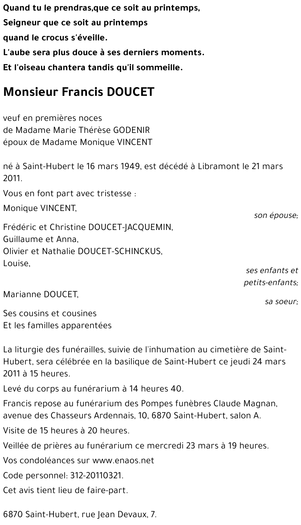 Francis DOUCET