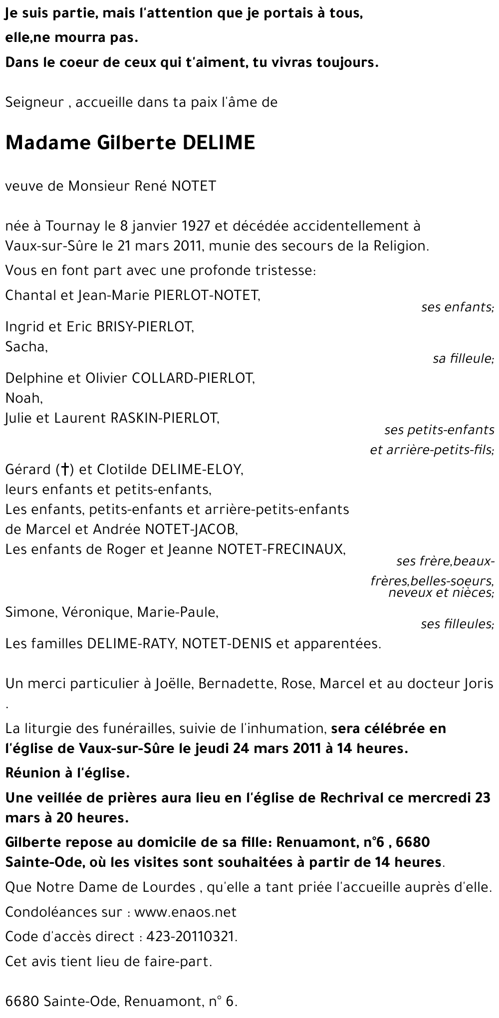Gilberte DELIME