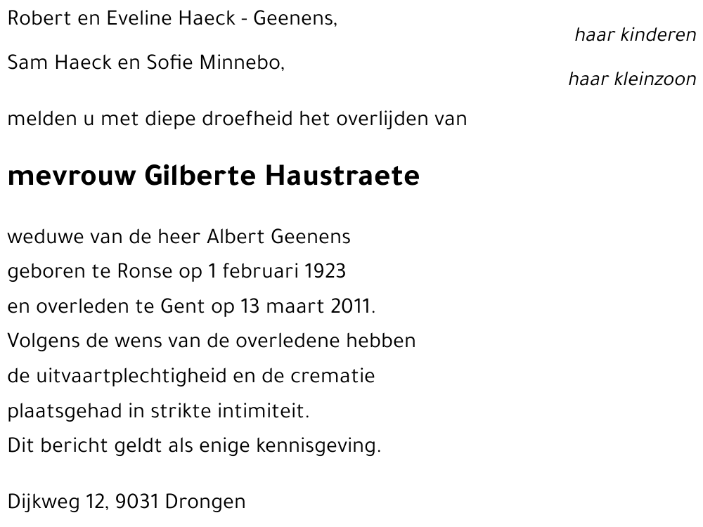 Gilberte Haustraete