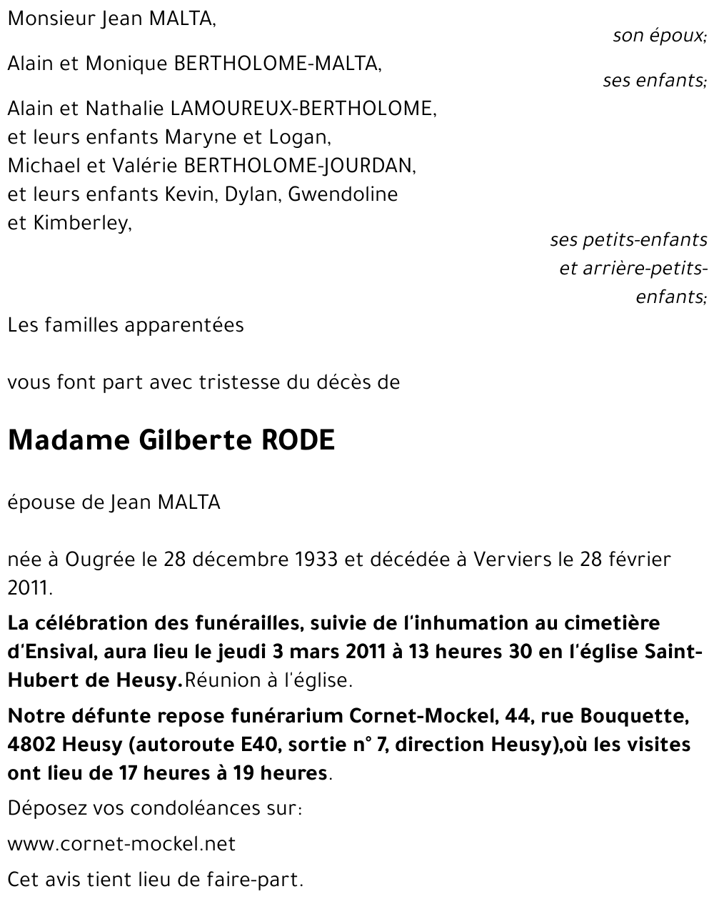 Gilberte RODE