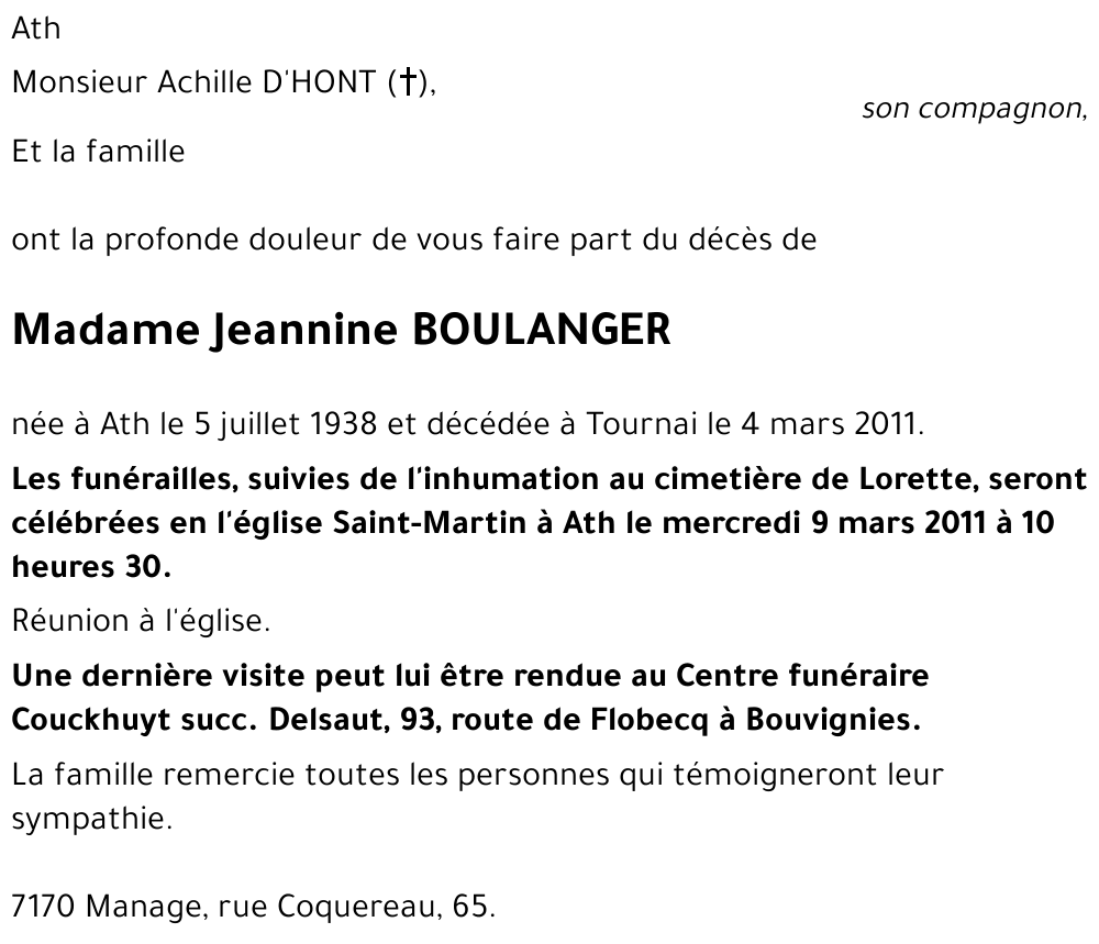 Jeannine BOULANGER