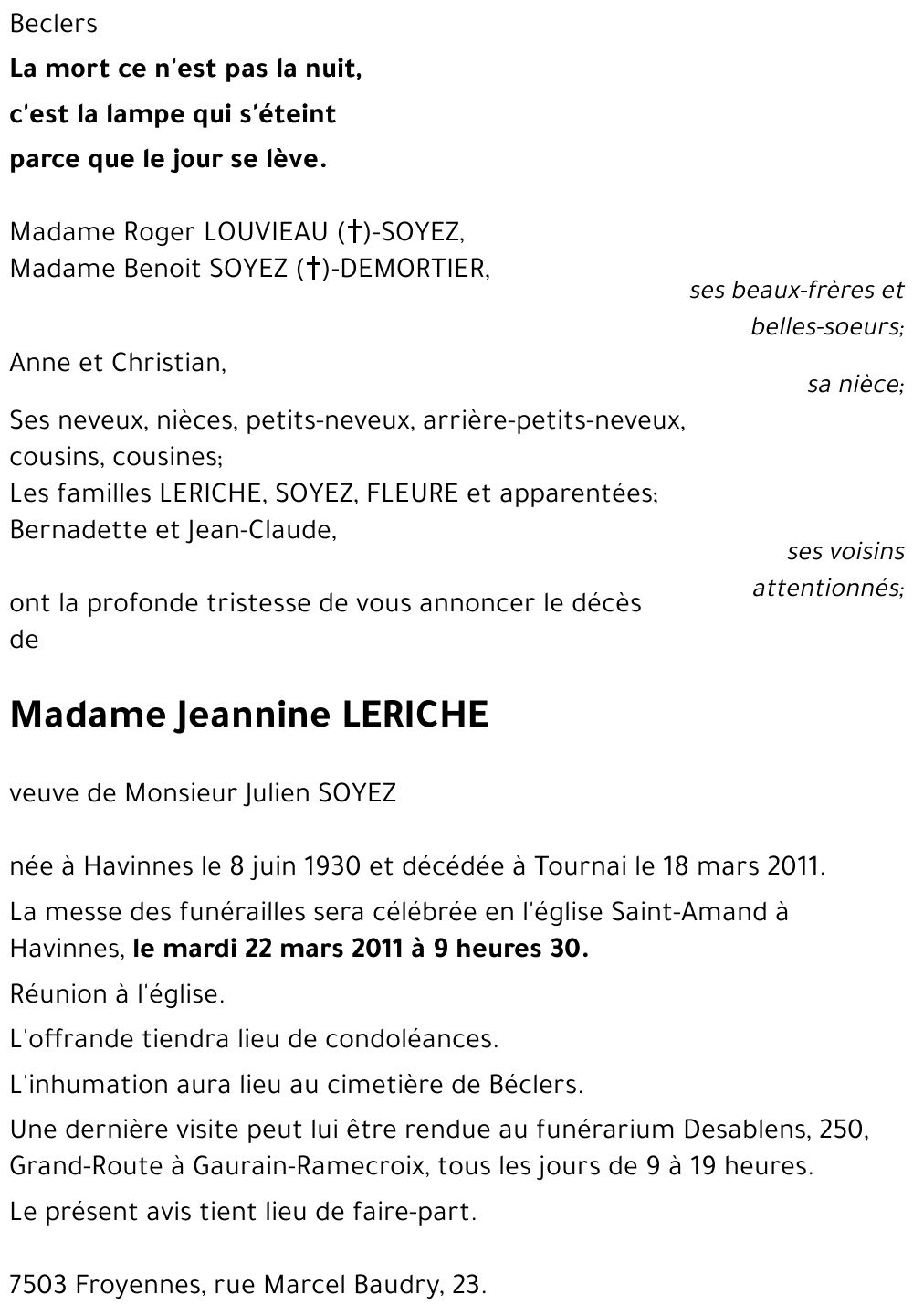 Jeannine LERICHE