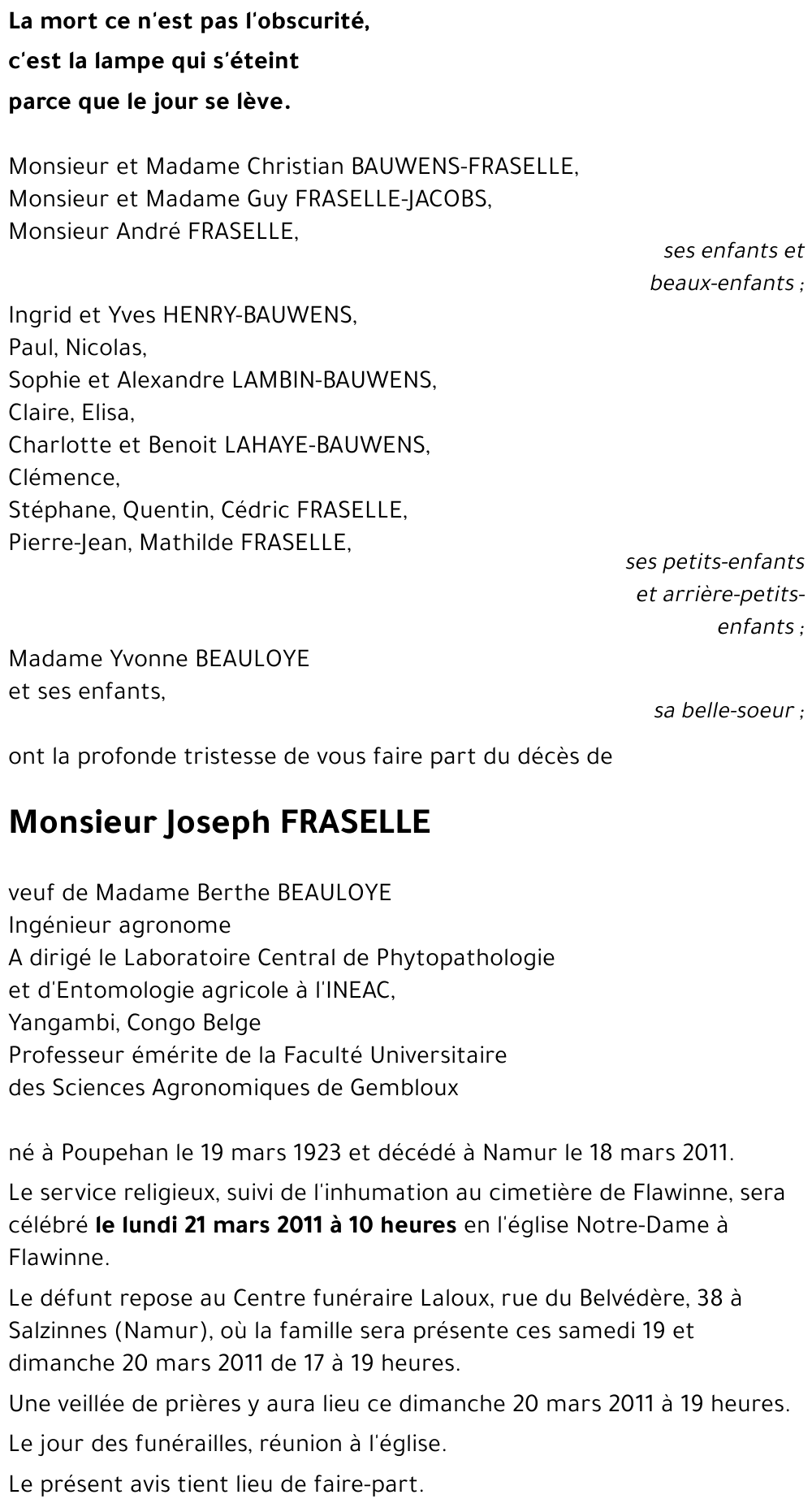 Joseph FRASELLE