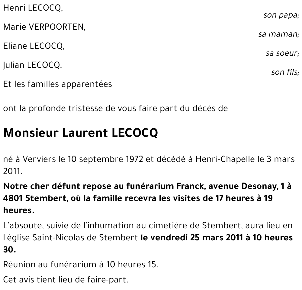 Laurent LECOCQ