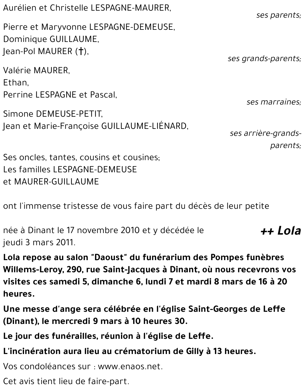 Lola LESPAGNE