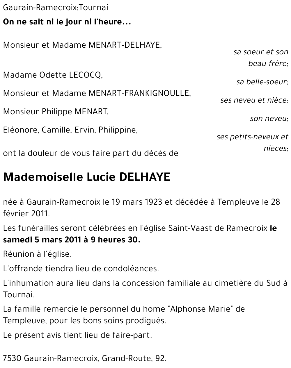 Lucie DELHAYE