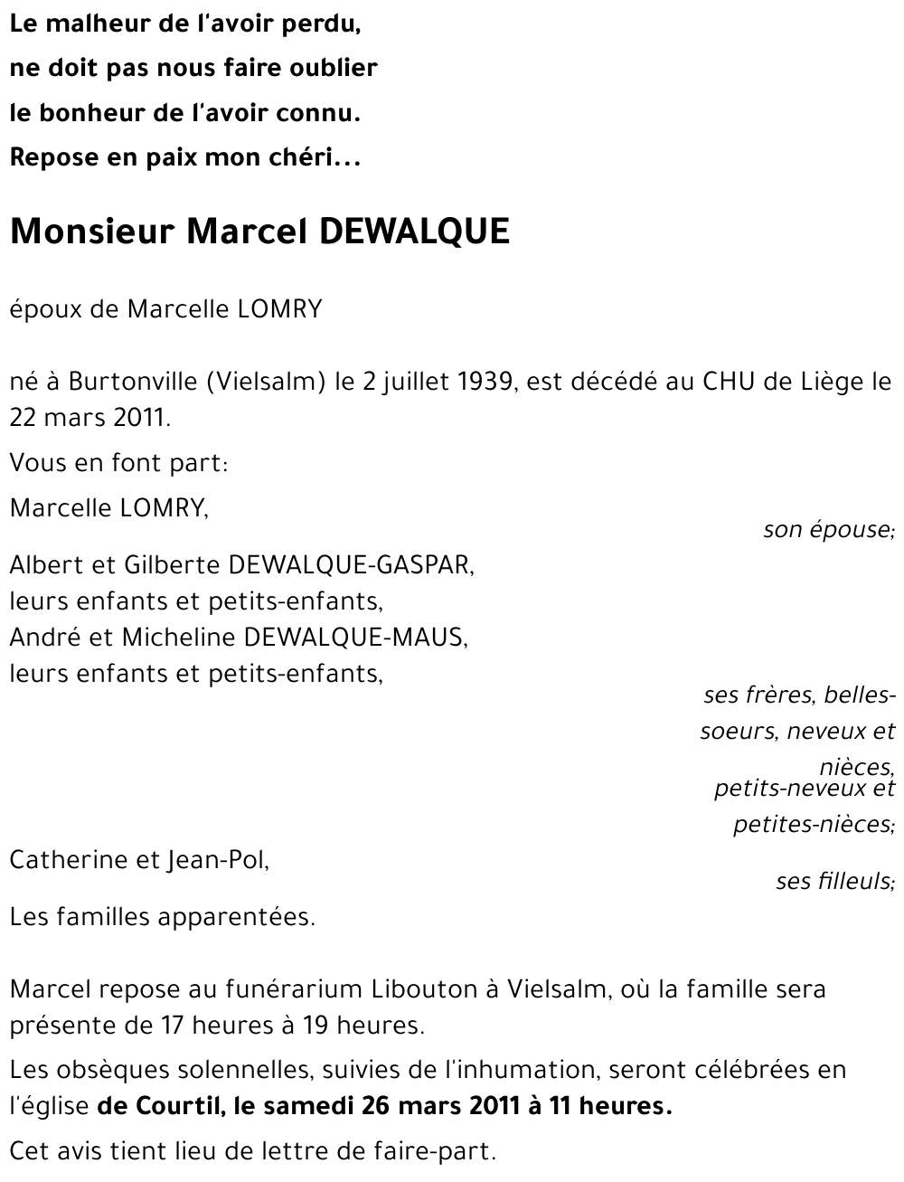 Marcel DEWALQUE