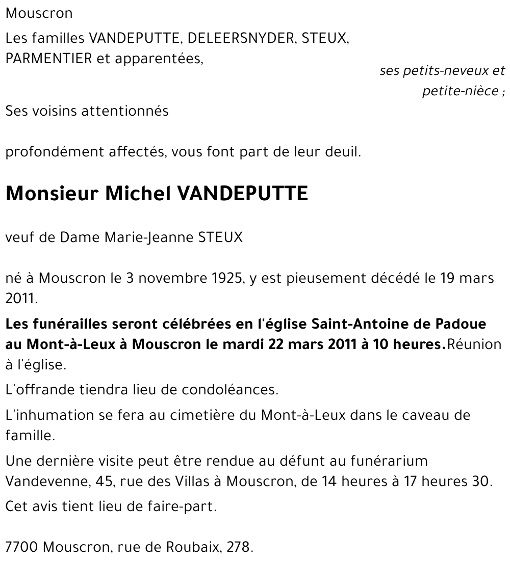 Michel VANDEPUTTE