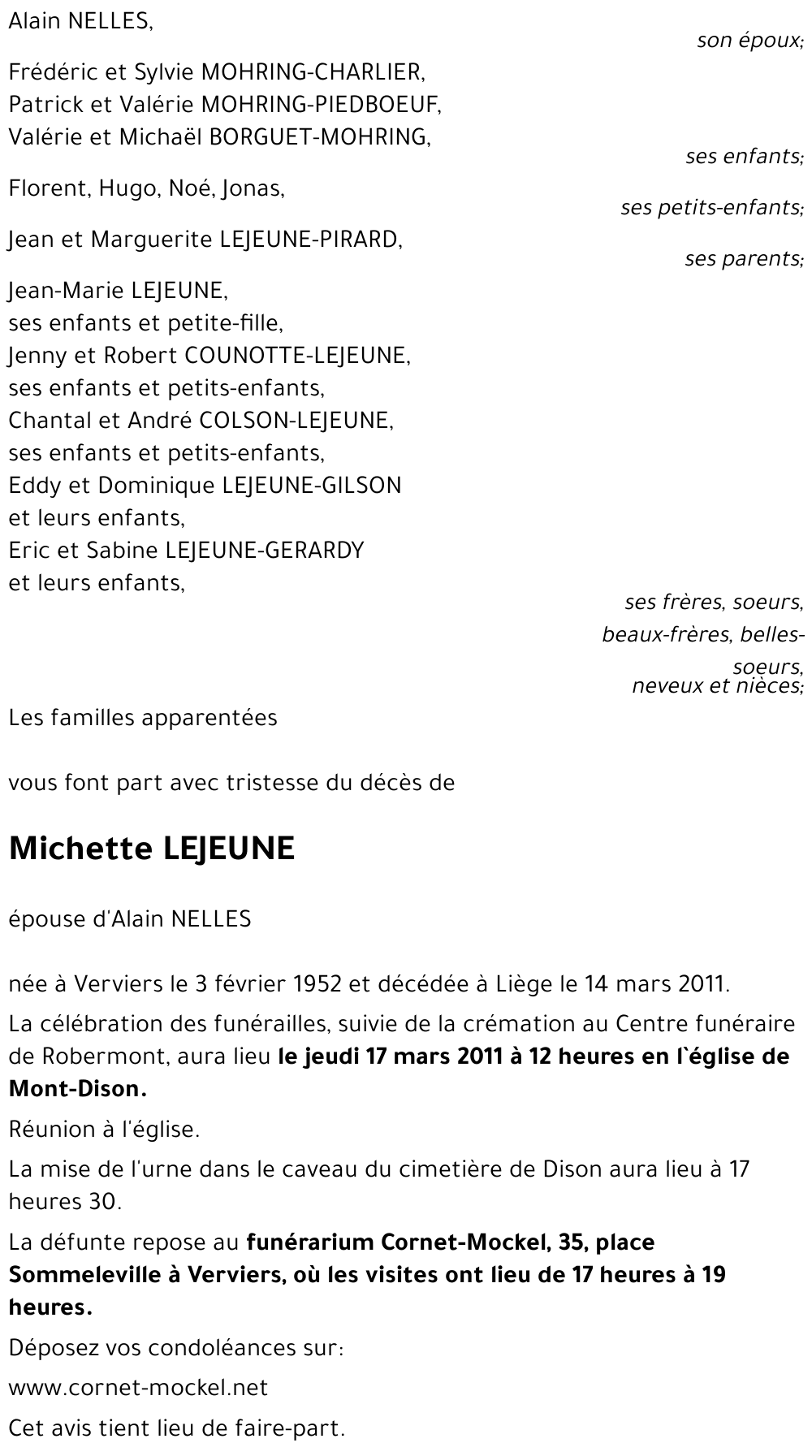 Micheline LEJEUNE