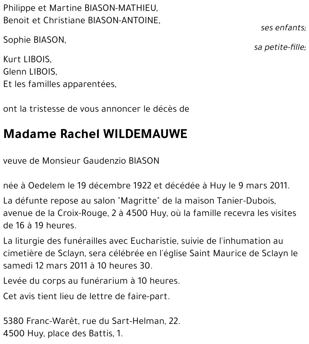 Rachel WILDEMAUWE