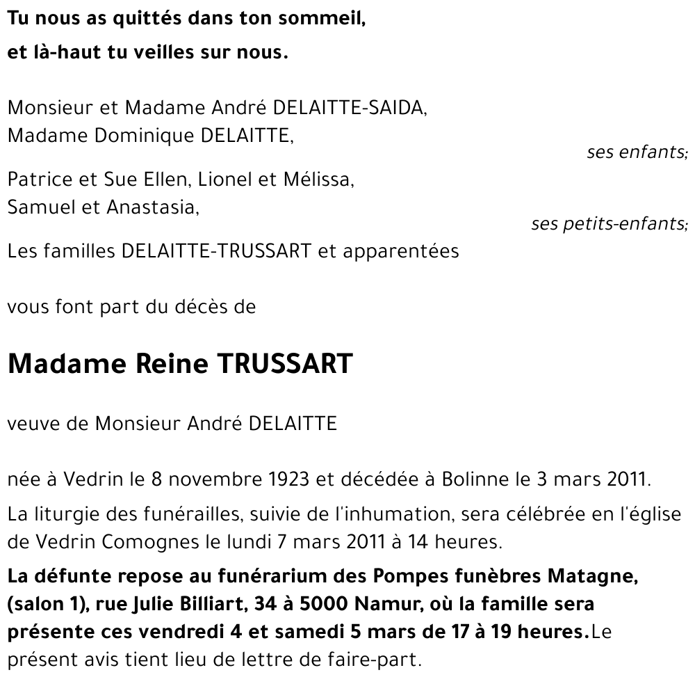 Reine TRUSSART