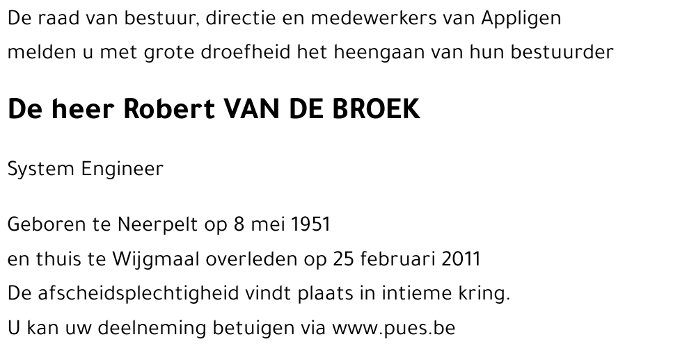 Robert VAN DE BROEK
