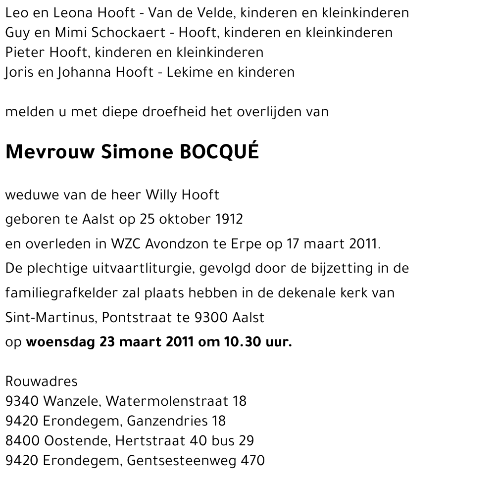 Simone BOCQUE