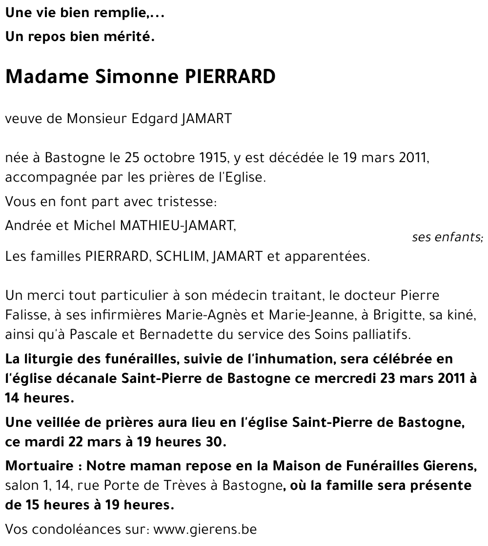 Simonne PIERRARD