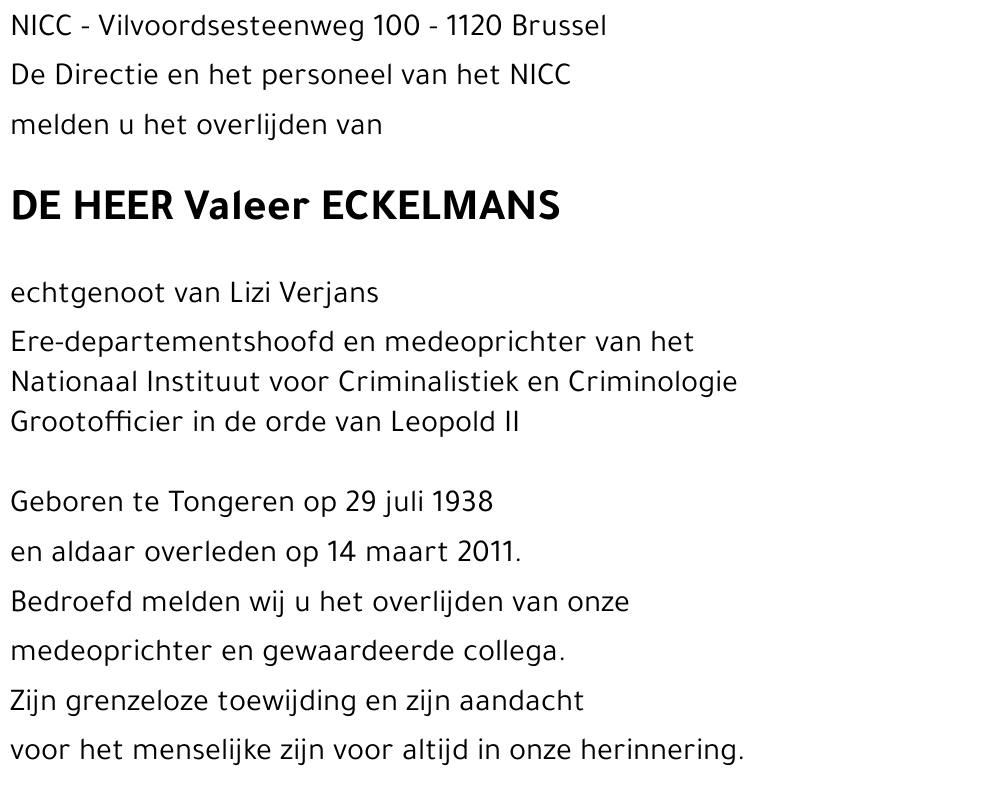 Valeer ECKELMANS