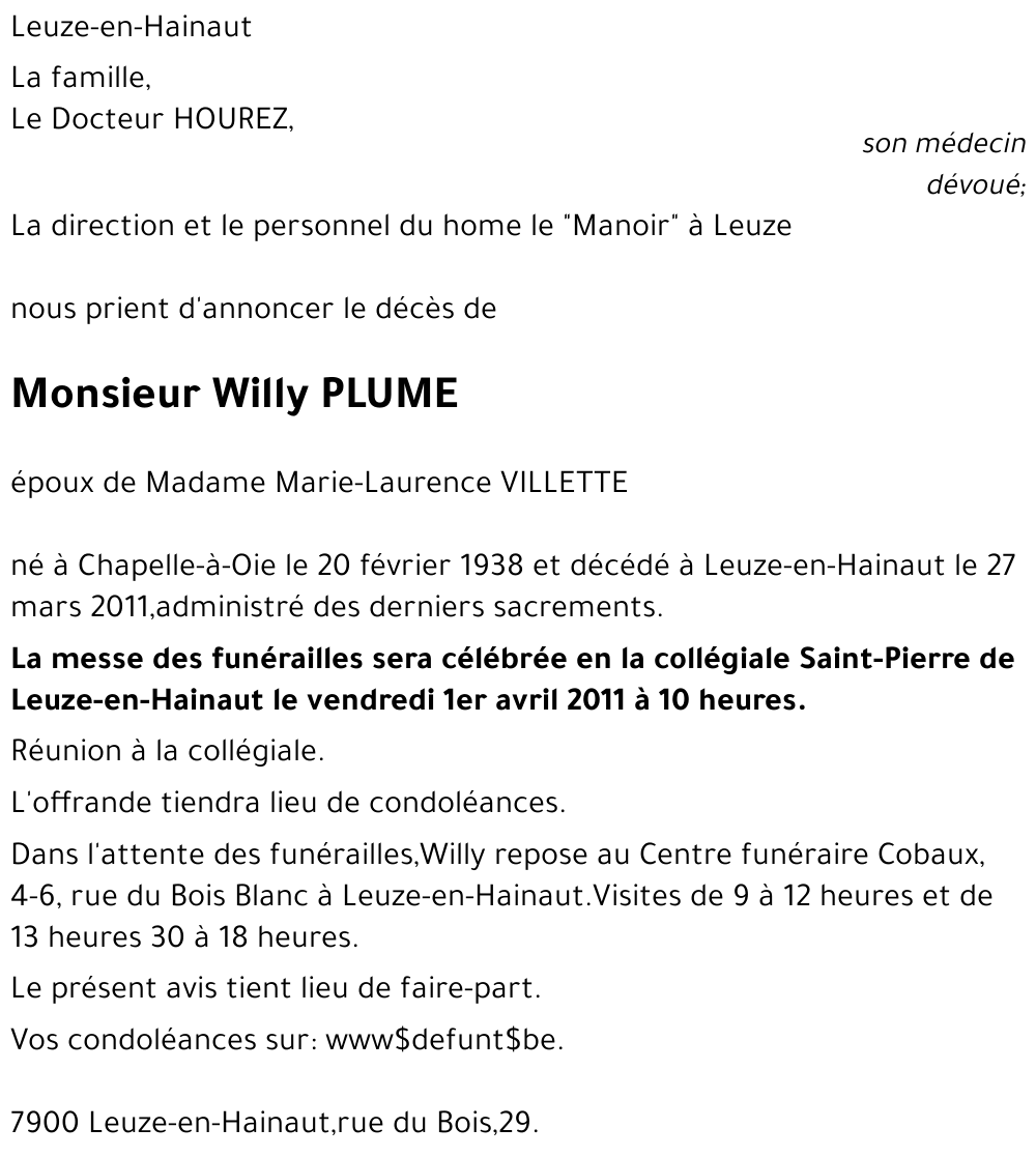 Willy Plume