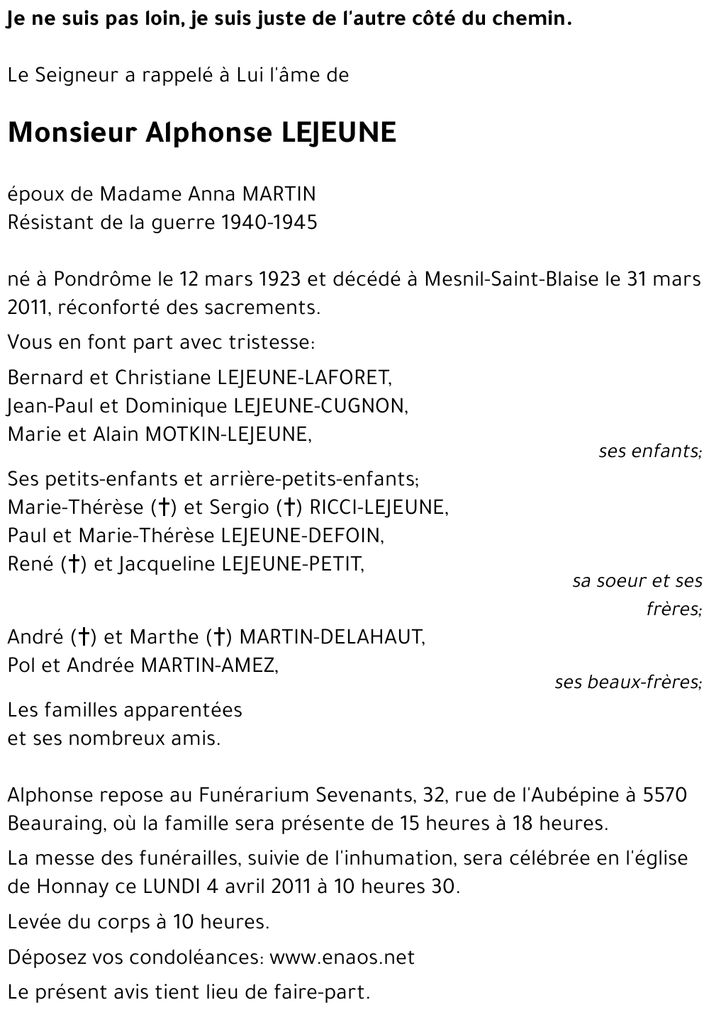 Alphonse LEJEUNE
