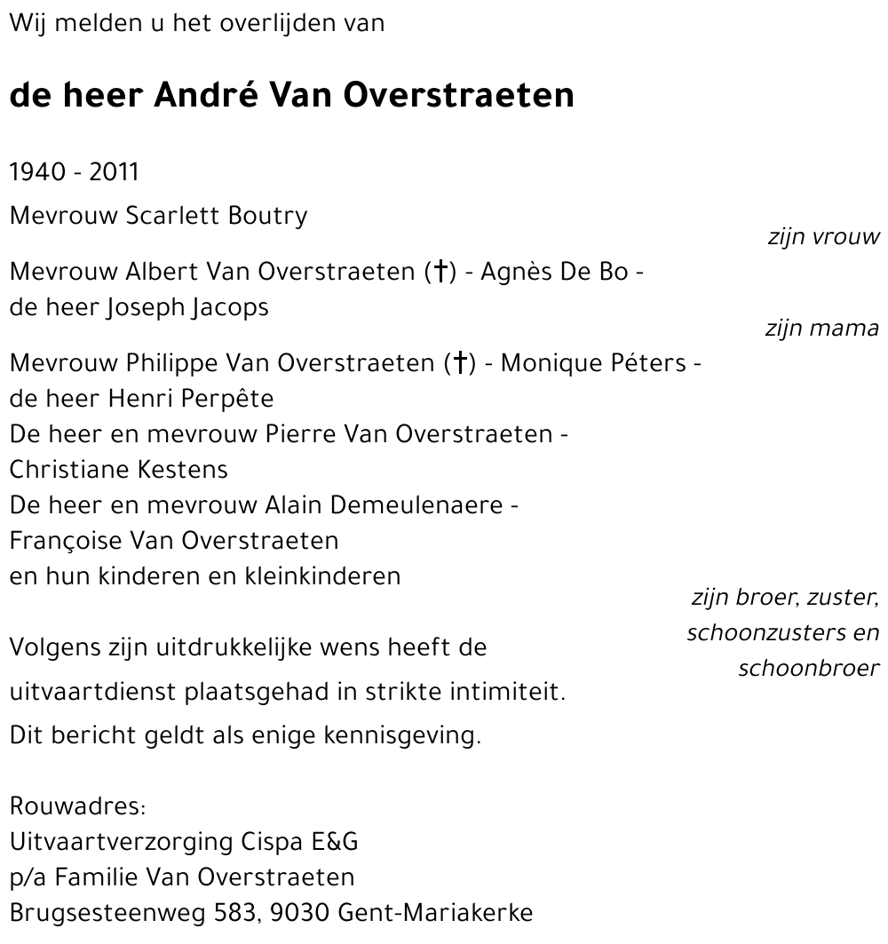 André Van Overstraeten