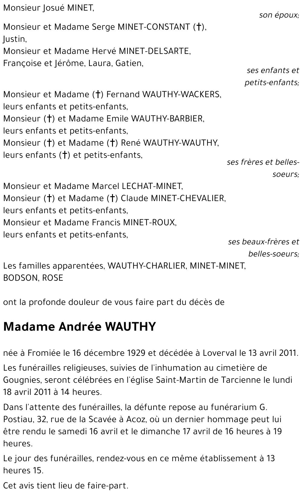Andrée WAUTHY