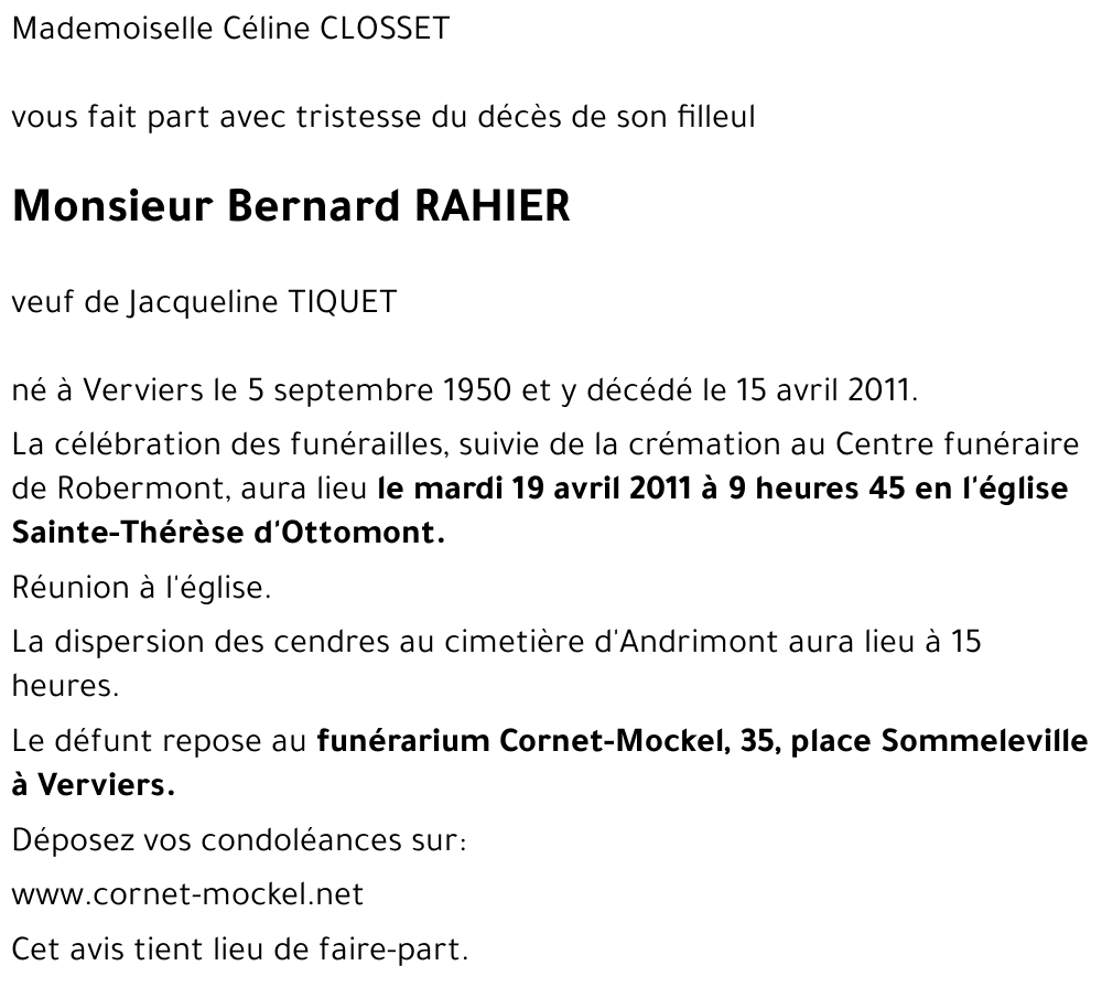 Bernard RAHIER